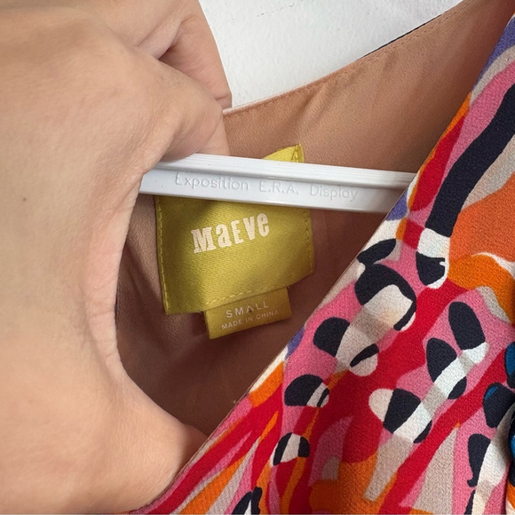 Anthropologie Maeve Floral Vero Flutter Sleeves Silk Shift Dress Sz Small - Picture 4 of 15